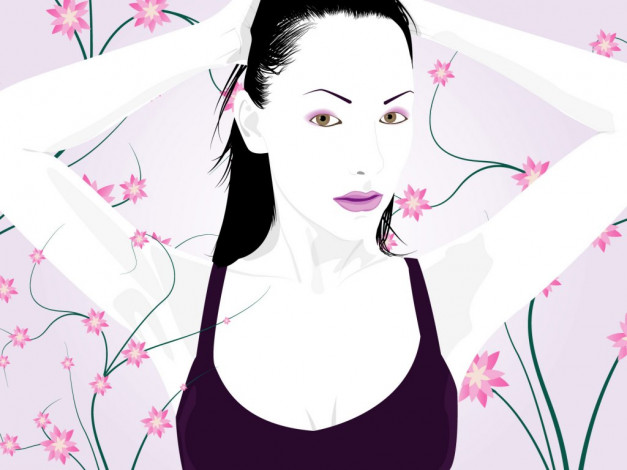 Обои картинки фото розовый, векторная, графика