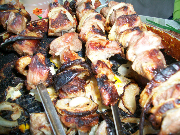 Обои картинки фото еда, шашлык, барбекю