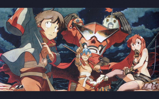Обои картинки фото аниме, tengen, toppa, gurren, lagann, yoko, littner, simon, kamina