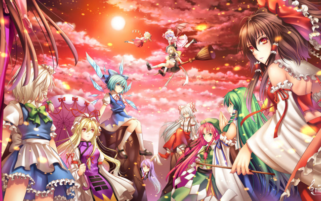 Обои картинки фото аниме, touhou