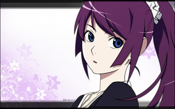 Картинка аниме bakemonogatari senjougahara+hitagi девушка платье
