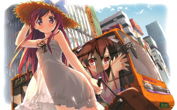 Картинка аниме kantoku artbook 5 nenme no houkago kurumi чемодан автобус