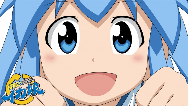 Обои картинки фото аниме, shinryaku, ika, musume, девушка