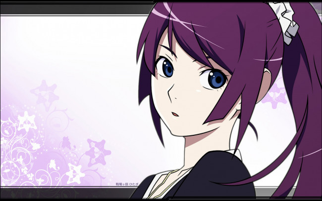 Обои картинки фото аниме, bakemonogatari, senjougahara hitagi, девушка, платье