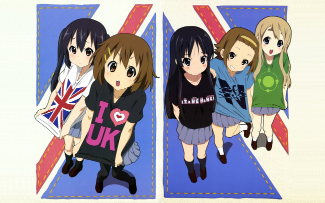 Обои картинки фото аниме, on, k-on