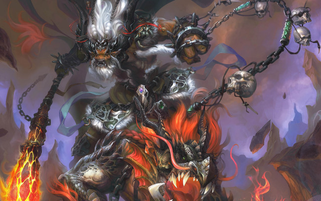 Обои картинки фото фэнтези, маги, черепа, дракон, колдун, магия