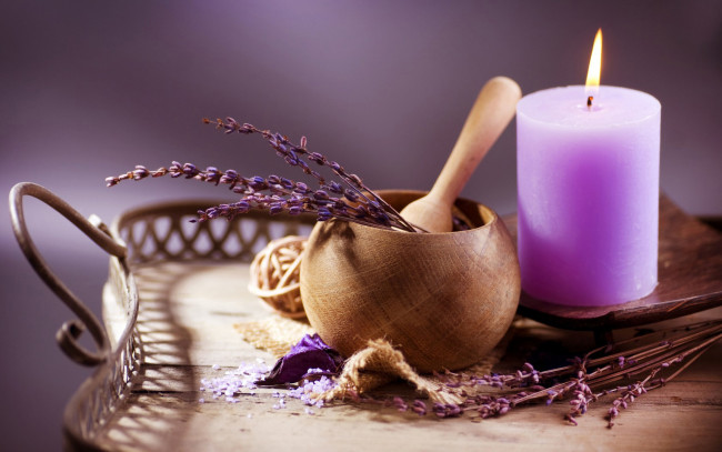 Обои картинки фото разное, свечи, ветки, свеча, поднос