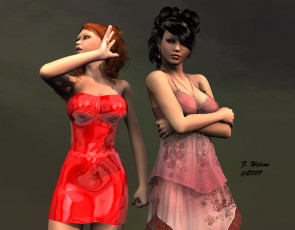 Картинка 3д графика people люди девушки