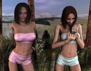 Картинка 3д графика people люди девушки