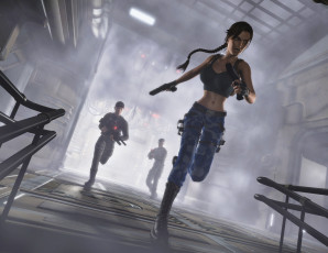 Картинка 3д графика people люди девушка оружие