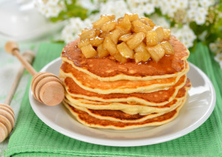 Картинка еда блины оладьи яблоки блинчики