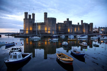 обоя caernarfon, castle, великобритания, города, дворцы, замки, крепости, замок, река