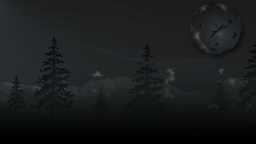 Картинка рисованные природа ночь