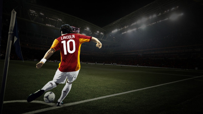 Обои картинки фото спорт, 3d, рисованные, стадион, мяч