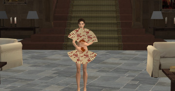 Картинка 3д+графика people+ люди веера девушка