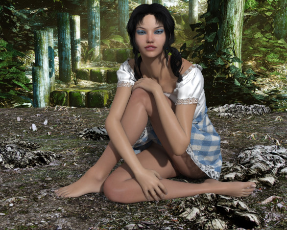 Обои картинки фото 3д графика, people , люди, девушка, взгляд