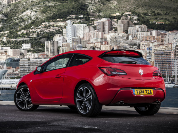 Обои картинки фото автомобили, vauxhall, красный, 2013г, turbo, astra, gtc