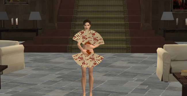 Обои картинки фото 3д графика, people , люди, веера, девушка