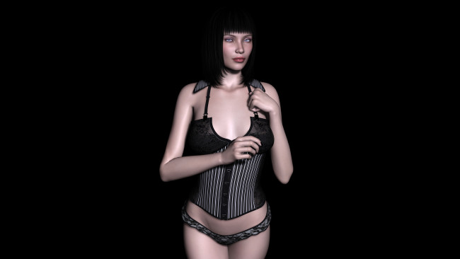 Обои картинки фото 3д графика, people , люди, девушка, взгляд, фон