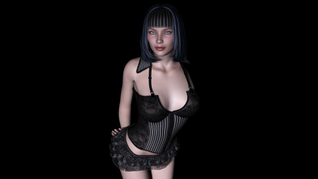 Обои картинки фото 3д графика, people , люди, девушка, взгляд, фон