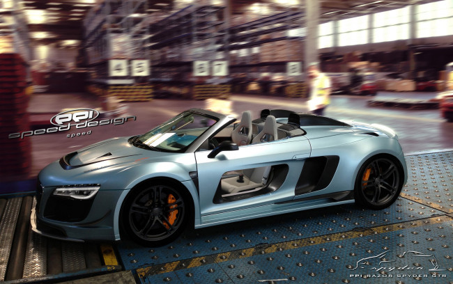 Обои картинки фото автомобили, виртуальный тюнинг, tuning, r8, audi