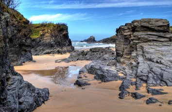 Картинка природа побережье отлив океан скалы бухта