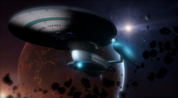 Картинка видео+игры star+trek+constellation космический корабль планета вселенная полет