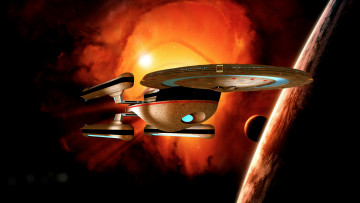 Картинка star+trek+constellation видео+игры вселенная полет космический корабль планета