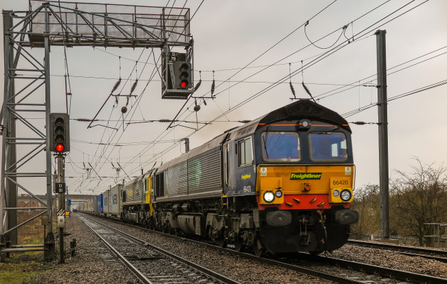 Обои картинки фото техника, поезда, дорога, железная, состав, рельсы, локомотив