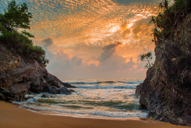 Обои картинки фото природа, побережье, пляж, океан, скалы