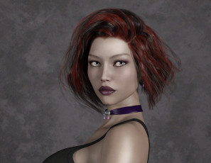 Картинка 3д+графика портрет+ portraits девушка взгляд фон