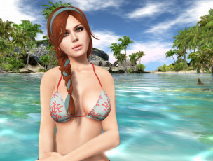 Картинка 3д+графика люди+ people фон девушка взгляд