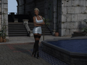 Картинка 3д+графика люди+ people девушка взгляд фон