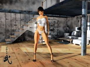 Картинка 3д+графика люди+ people девушка взгляд фон