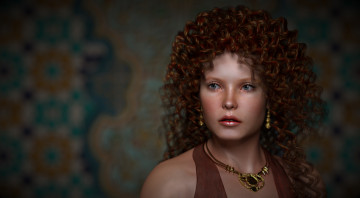 Картинка 3д+графика портрет+ portraits девушка фон взгляд