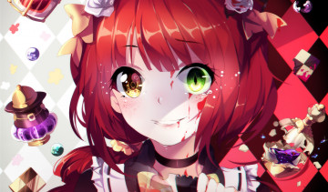 Картинка аниме unknown +другое фон взгляд девушка