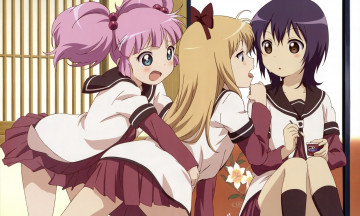 Картинка yuru+yuri аниме фон взгляд девушки