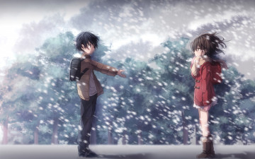 Картинка erased аниме boku+dake+ga+inai+machi мальчик фон взгляд девушка
