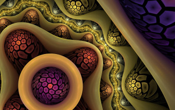 Картинка 3д+графика фракталы+ fractal узор фон цвета