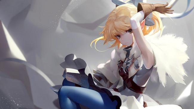 Обои картинки фото аниме, unknown,  другое, фон, взгляд, девушка