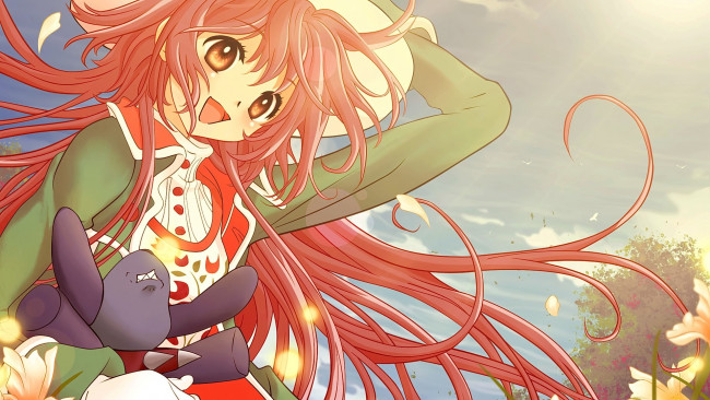 Обои картинки фото kobato, аниме, взгляд, фон, девушка