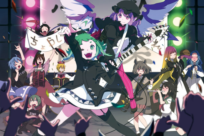 Обои картинки фото аниме, touhou, концерт