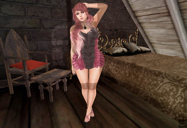 Обои картинки фото 3д графика, люди , people, интерьер, фон, взгляд, девушка