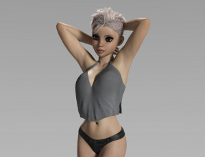 Картинка 3д+графика люди+ people девушка взгляд фон