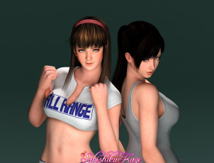 Картинка 3д+графика люди+ people девушки взгляд фон