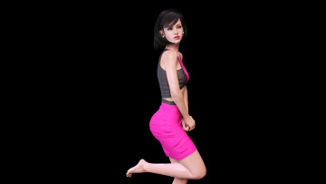 Картинка 3д+графика люди+ people девушка взгляд фон