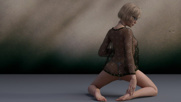 Картинка 3д+графика люди+ people девушка взгляд фон