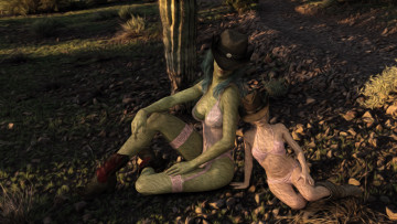 Картинка 3д+графика существа+ creatures девушки взгляд фон