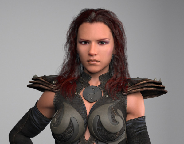 Обои картинки фото 3д графика, амазонки , amazon, девушка, взгляд, фон