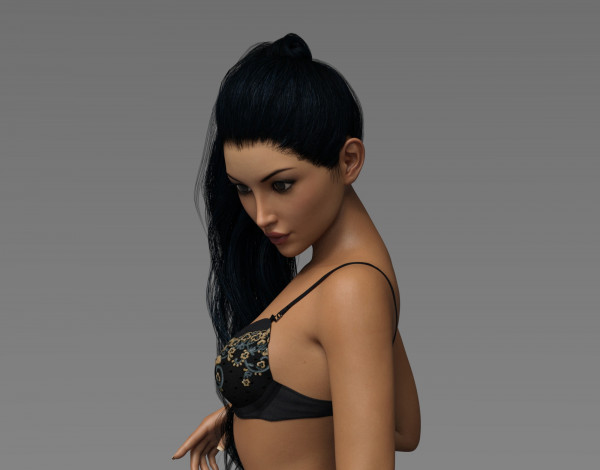 Обои картинки фото 3д графика, люди , people, девушка, взгляд, фон